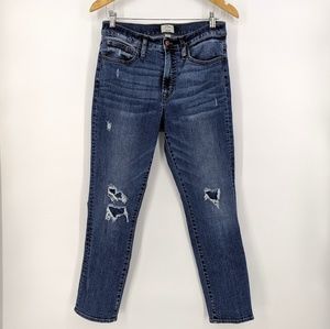 J Crew Distressed Vintage Straight Jeans